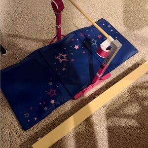 American Girl Blue and Pink Star Gymnastics Mat with Bar